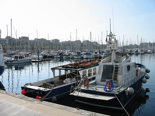Barcelona harbor stock photo