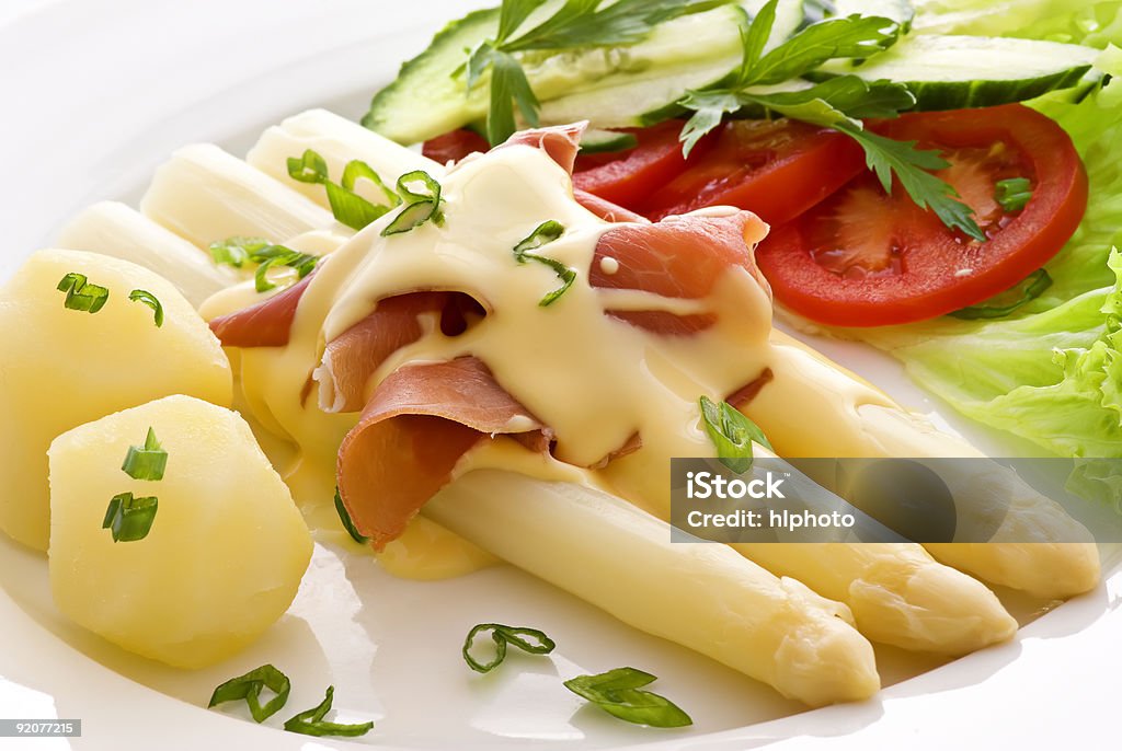 Spargel mit Schinken - Lizenzfrei Eingelegt Stock-Foto