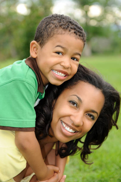 istock Smiling African-American mother and son 92077479