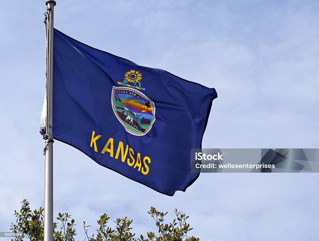 Флаг штата Канзас - Стоковые фото Канзас роялти-фри