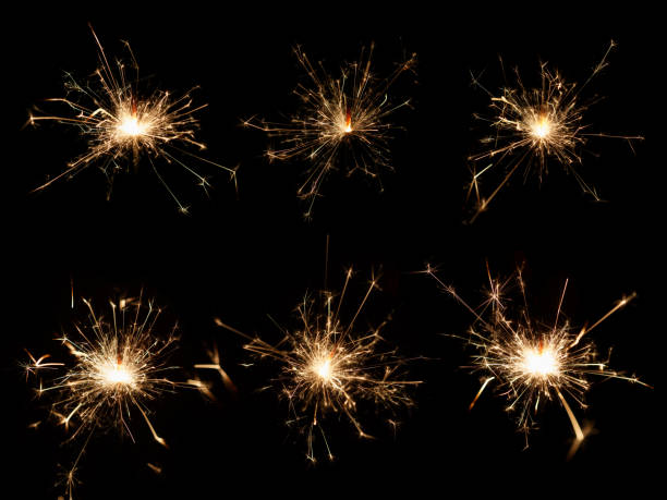 istock Christmas sparkler on black background 920777498