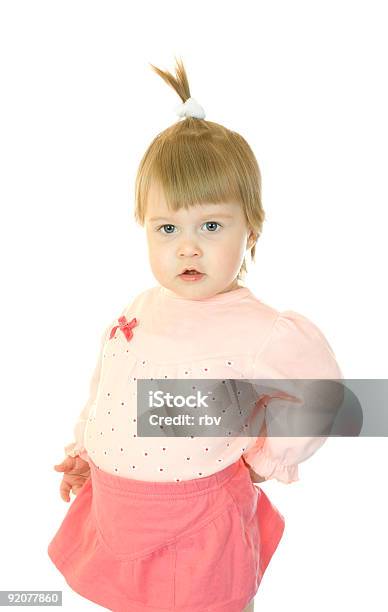 Kleine Mädchen Im Roten Kleid Isoliert Stockfoto und mehr Bilder von Baby - Baby, Europäischer Abstammung, Farbbild