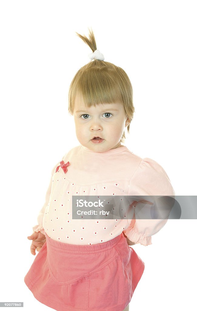 Mała dziewczynka w czerwonej sukience puste - Zbiór zdjęć royalty-free (Biały)