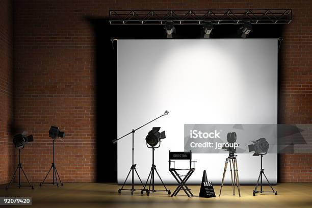 Movie Set Stock Photo - Download Image Now - Film Studio, Director's Chair, No People