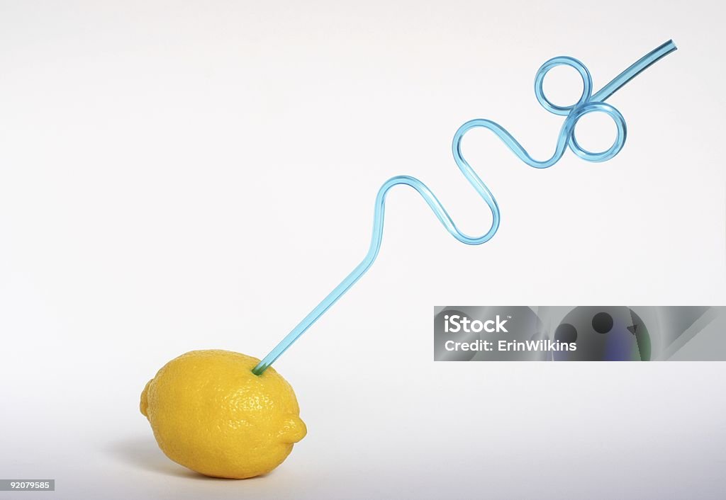 Lemon Zinger  Drinking Straw Stock Photo