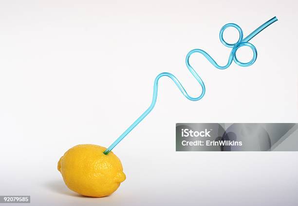 Lemon Zinger Stock Photo - Download Image Now - Drinking Straw, Long, Blue
