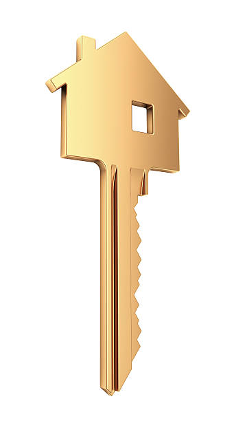 golden house key (mortgage symbole - occupancy photos et images de collection