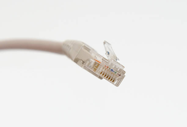 rete connettore rj-45 - network connection plug rj45 cable bandwidth foto e immagini stock