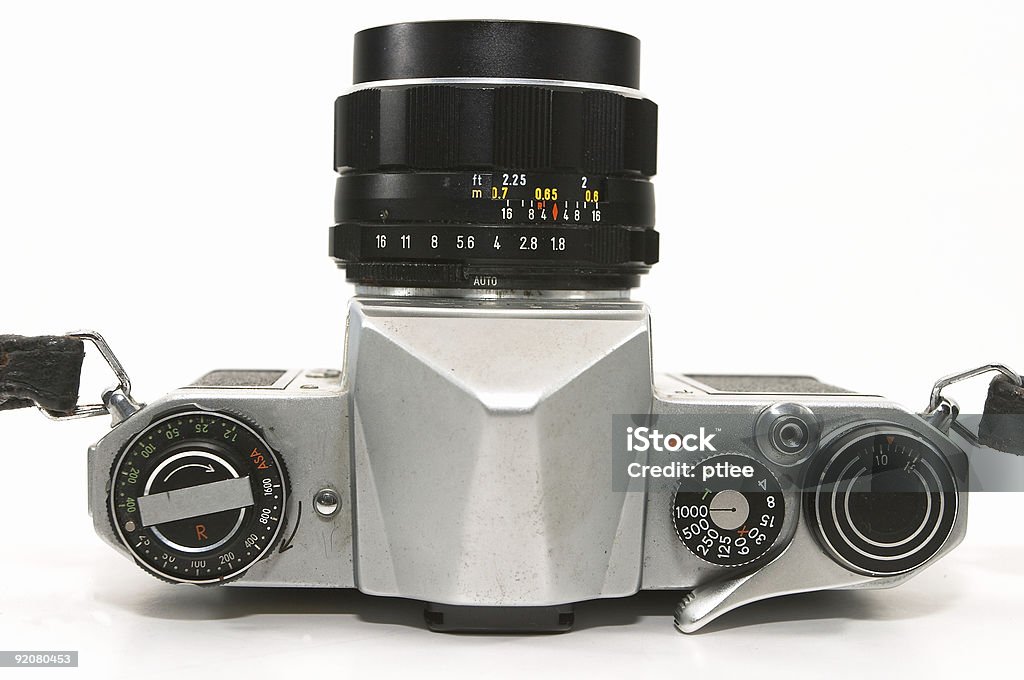 トップ�のヴィンテージ機械的仕様カメラ - アルミニウムのロイヤリティフリーストックフォト