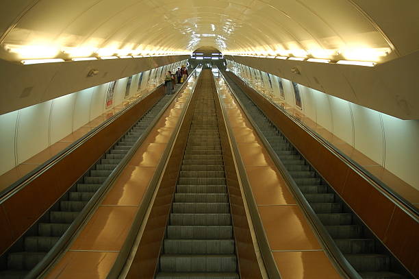 Subway Escalator stock photo