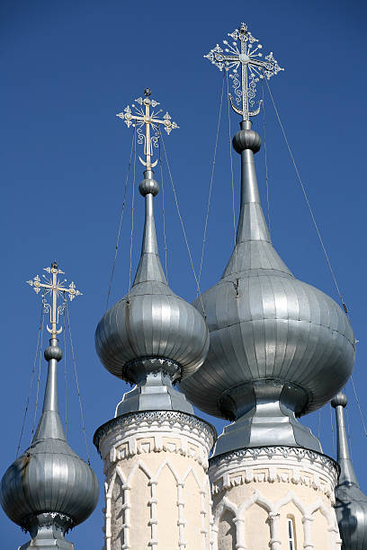 istock Cupolas and crosses on the Russian church 92080772