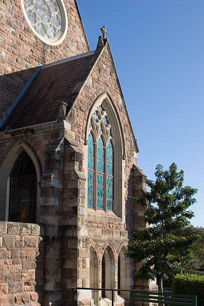 Church windows stock photo