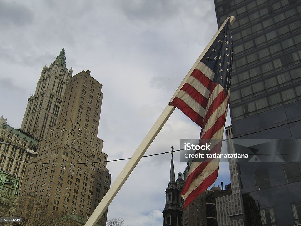 Bandera estadounidense del world trade center - Foto de stock de Aire libre libre de derechos