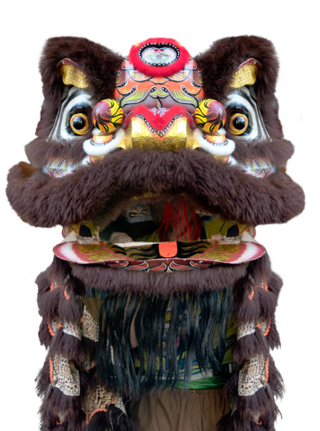 istock Chinese lion dance costume close up isolated on white background 920828220