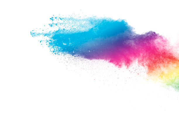 istock Freeze motion of colored powder explosions isolated on white background 920828270