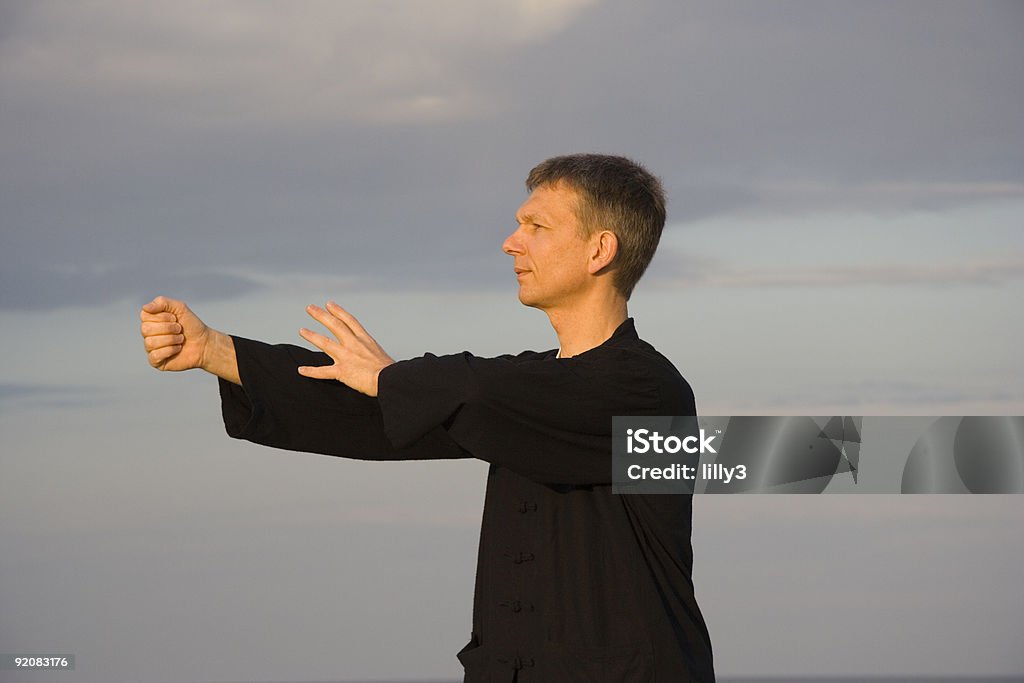 tai chi-postura de punzones - Foto de stock de 40-44 años libre de derechos