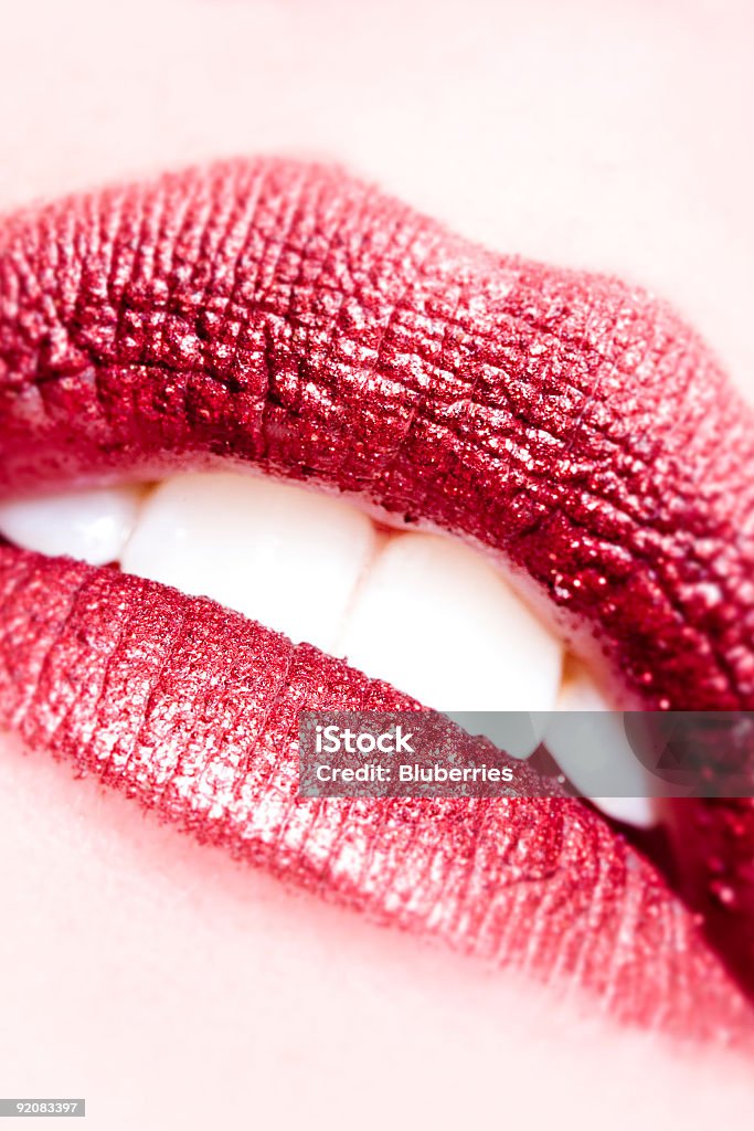 Glitter lips Beautiful lips with glitter detail Adult Stock Photo