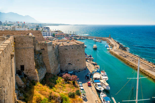 Kyrenia (Girne) fortress, view of Venetian tower. Cyprus Kyrenia (Girne) fortress, view of Venetian tower. Cyprus kyrenia photos stock pictures, royalty-free photos & images