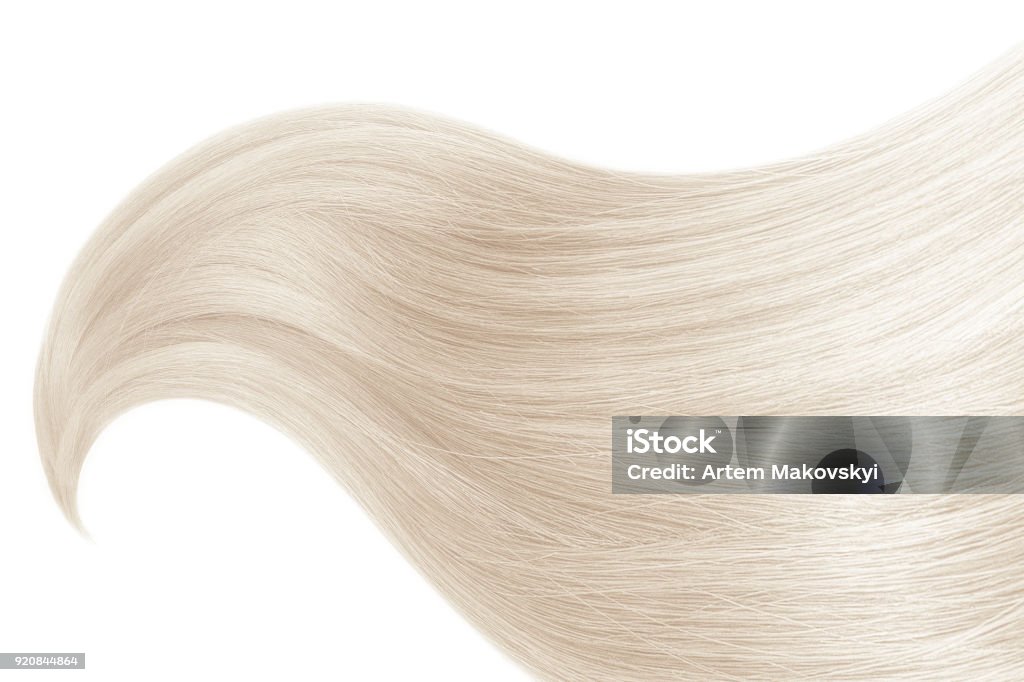 Blond hair on white background Blond ponytail isolated on white Blond Hair Stock Photo