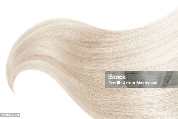 Blond Hair On White Background Stock Photo - Download Image Now - Blond Hair, Hair Extension, Coloring