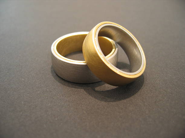 reverse wedding rings stock photo