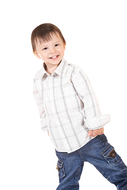 istock smiling baby in shirt and jeans 92085903