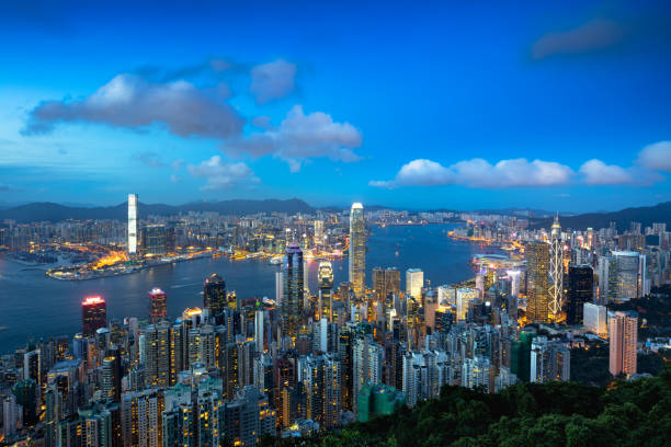 istock Hong Kong skyline at dusk 920859608