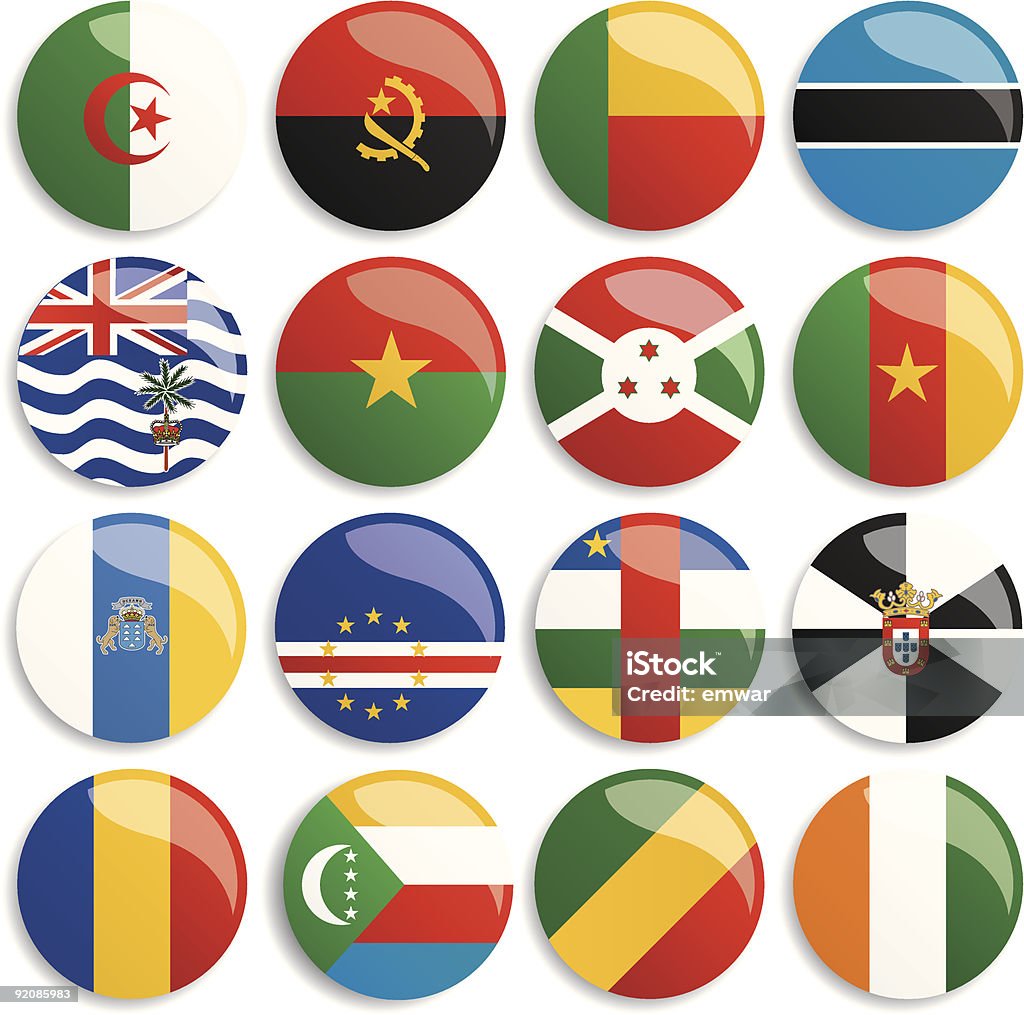 Afrique flags boutons - clipart vectoriel de Drapeau libre de droits