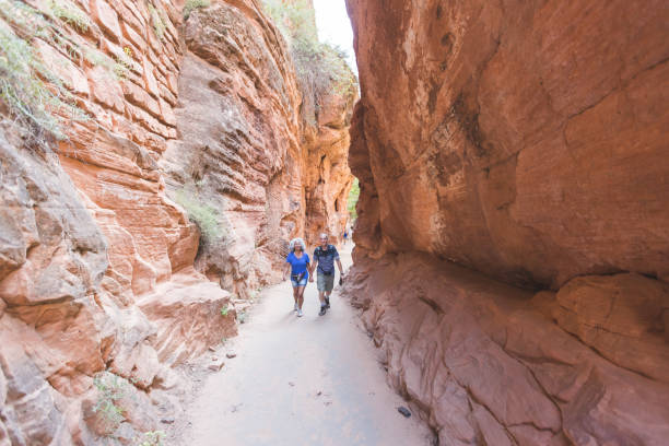 istock Older Couple Hikes Together in Utah 920870250