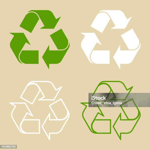 Recycle Symbol Set Isolated Stock Illustration - Download Image Now - Recycling Symbol, Recycling, Symbol
