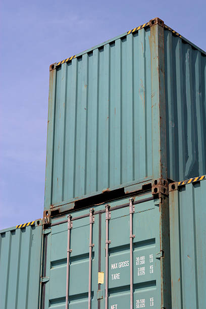 shipping container cubism stock photo