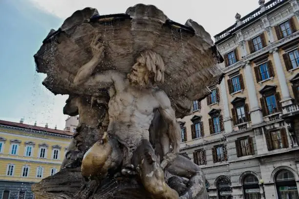 Photo of Fountain of the Tritons in Piazza Vittorio Veneto in Trieste, Italy