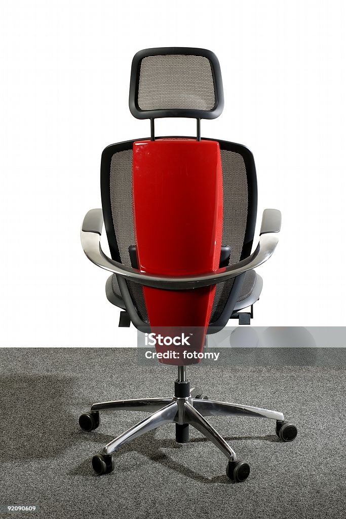 Elegancki czerwony i czarny Fotel biurowy - Zbiór zdjęć royalty-free (Białe tło)