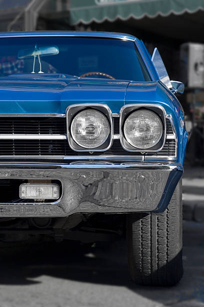 istock American blue muscle car. 92090961