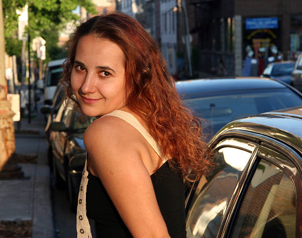 istock Girl in a city at sunset 92091571