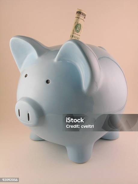 Piggy Bank Stock Photo - Download Image Now - Animal, Bank Account, Blue