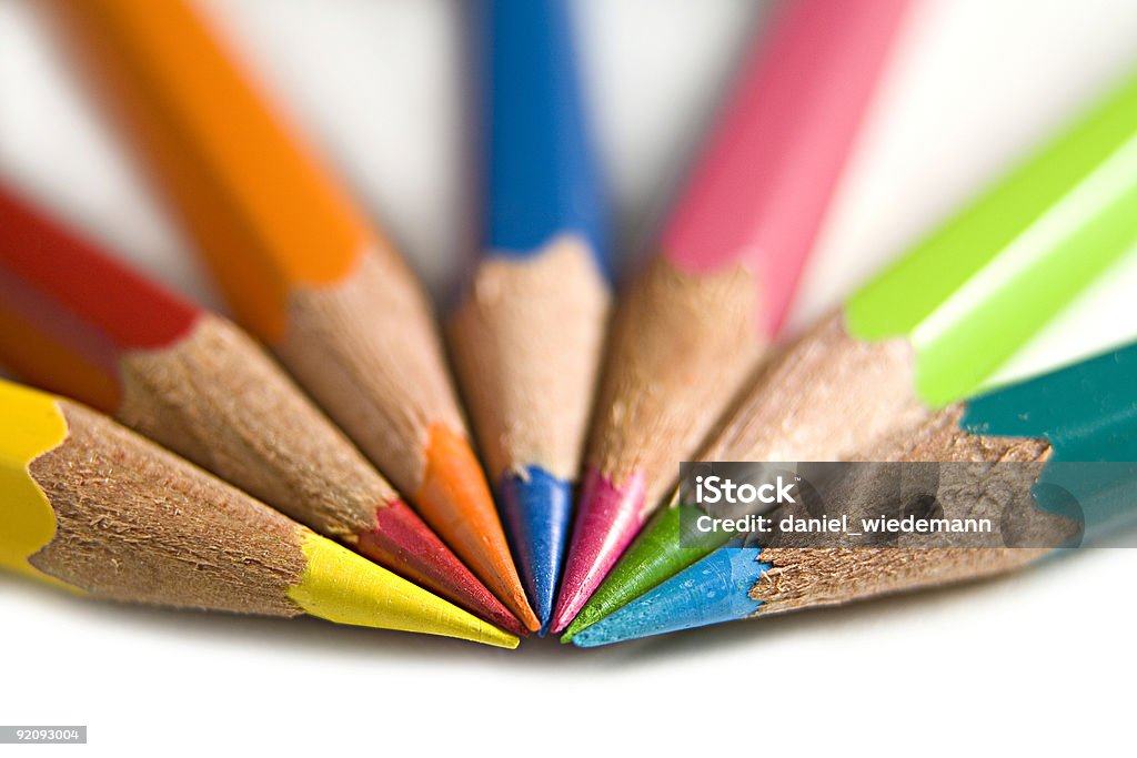 Kolorowe ołówki - Zbiór zdjęć royalty-free (Bliskie zbliżenie)