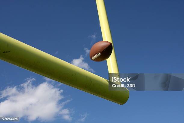 American Football Kicked Through The Uprights Or Goal Posts Stock Photo - Download Image Now