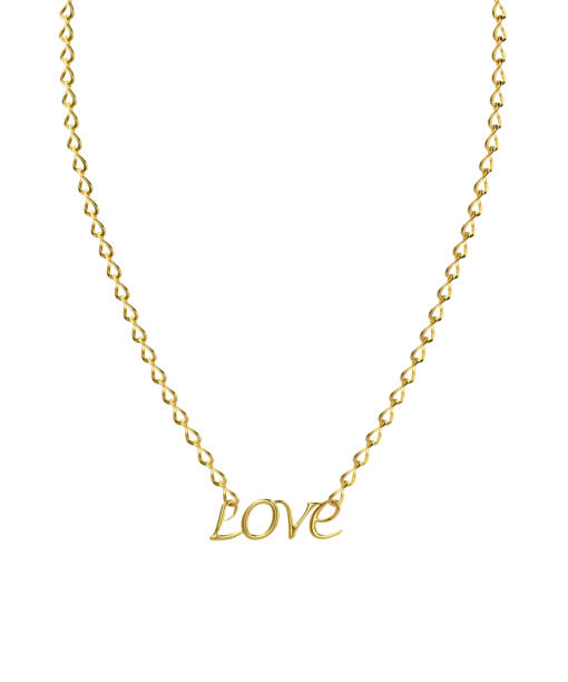 istock Golden necklace with word Love 920934928