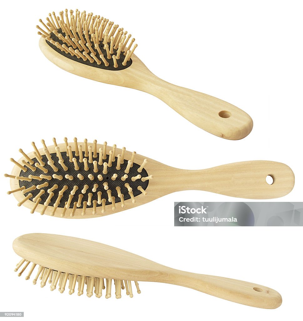 Cepillo para el cabello de madera - Foto de stock de Cepillo para el cabello libre de derechos