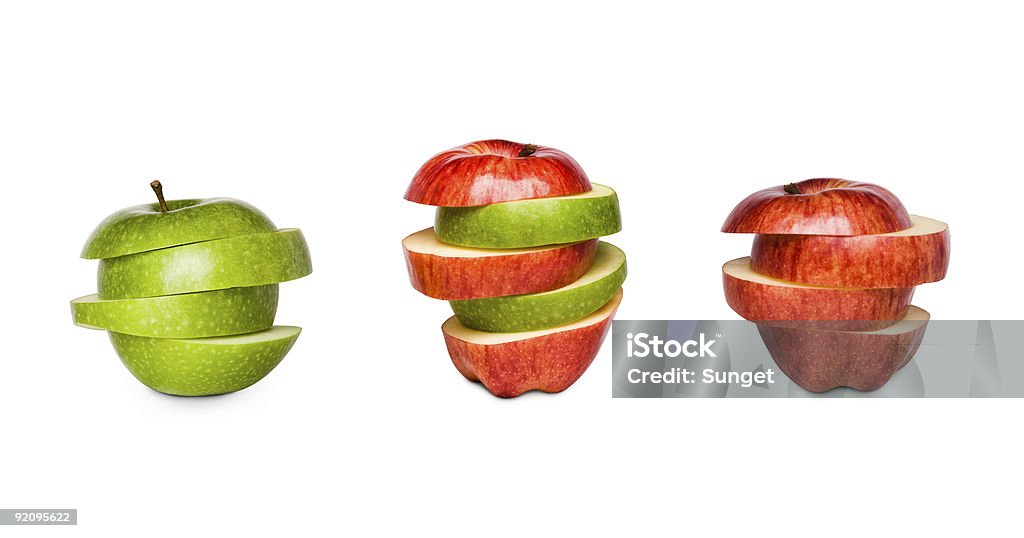 적색 및 녹색 사과들, 혼합됨 사과나무 - 로열티 프리 사과 스톡 사진