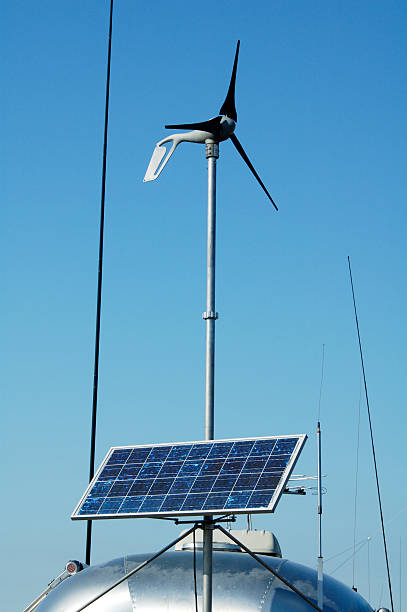 acampar com solar 4 - solar power station audio imagens e fotografias de stock
