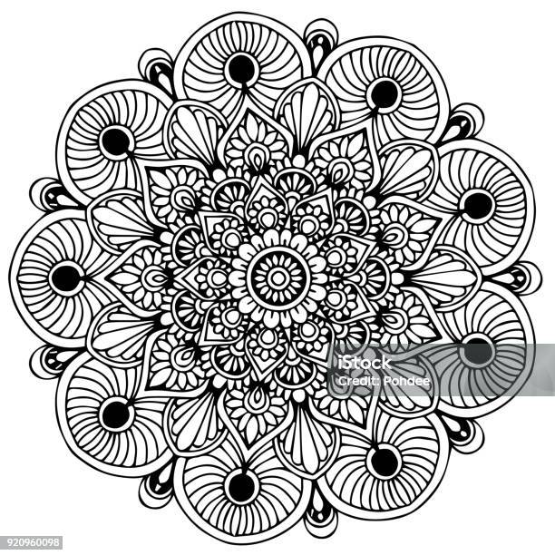 Mandalas For Coloring Book Decorative Round Ornaments Unusual Flower Shape Oriental Vector Antistress Therapy Patterns Weave Design Elements Yoga S Vector Stock Illustration - Download Image Now