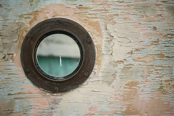 Rustic Porthole stock photo