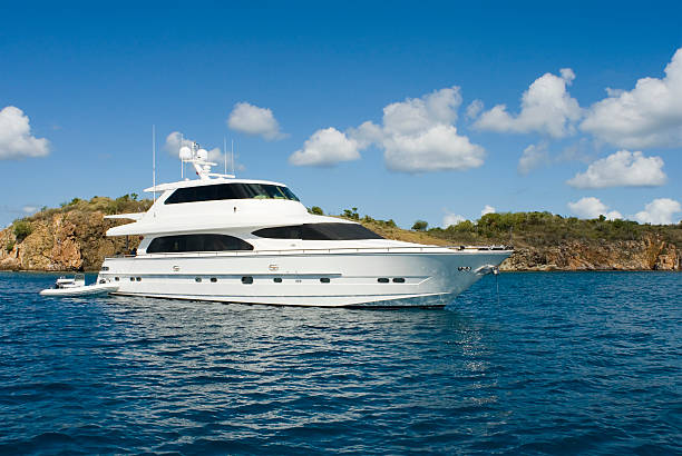 istock A large luxury white yacht sailing on beautiful blue water 92096292