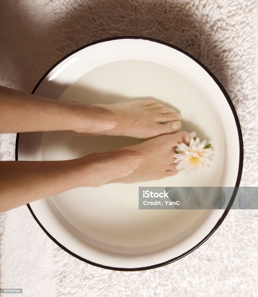 Foot bath  Beautiful Woman Stock Photo