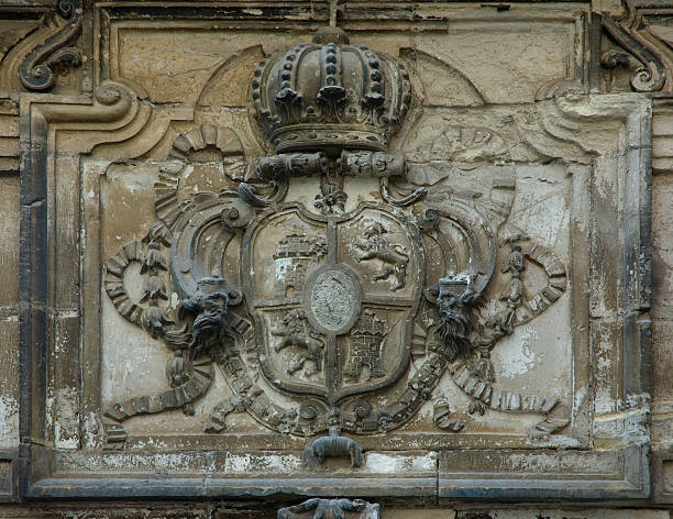 щит герба - coat of arms nobility lion spain стоковые фото и изображения