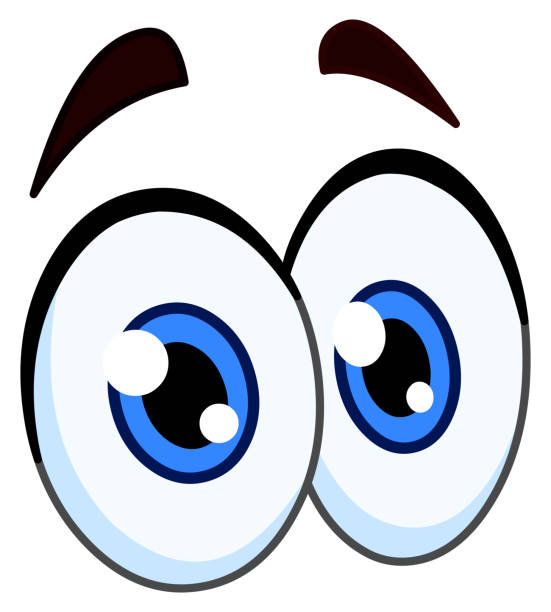 cartoon pair of eyes Vector cartoon pair of eyes staring stock illustrations