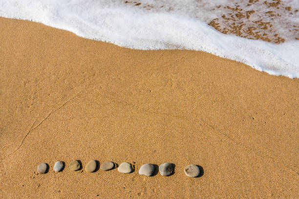 Line of Stones on a Beach