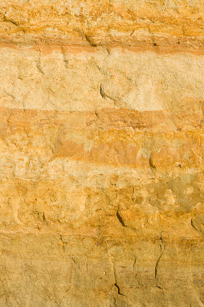 istock Yellow Natural Sandstone Wall, Background, Pattern, Rock, Close-up, Grunge 92097823